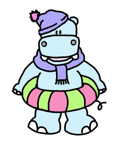 Hippo with Hat & Scarf